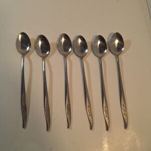 Nasco VASSAR Stainless Steel Flatware Japan 6 Iced Teaspoons
